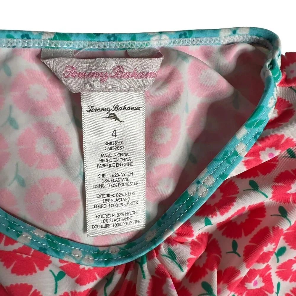 Tommy Bahama Toddler Girls Rash Guard‎ Top Sun Protection Swim Shirt Size 4